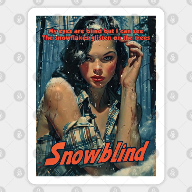 Snowblind,  A vintage comics cover Sticker by obstinator